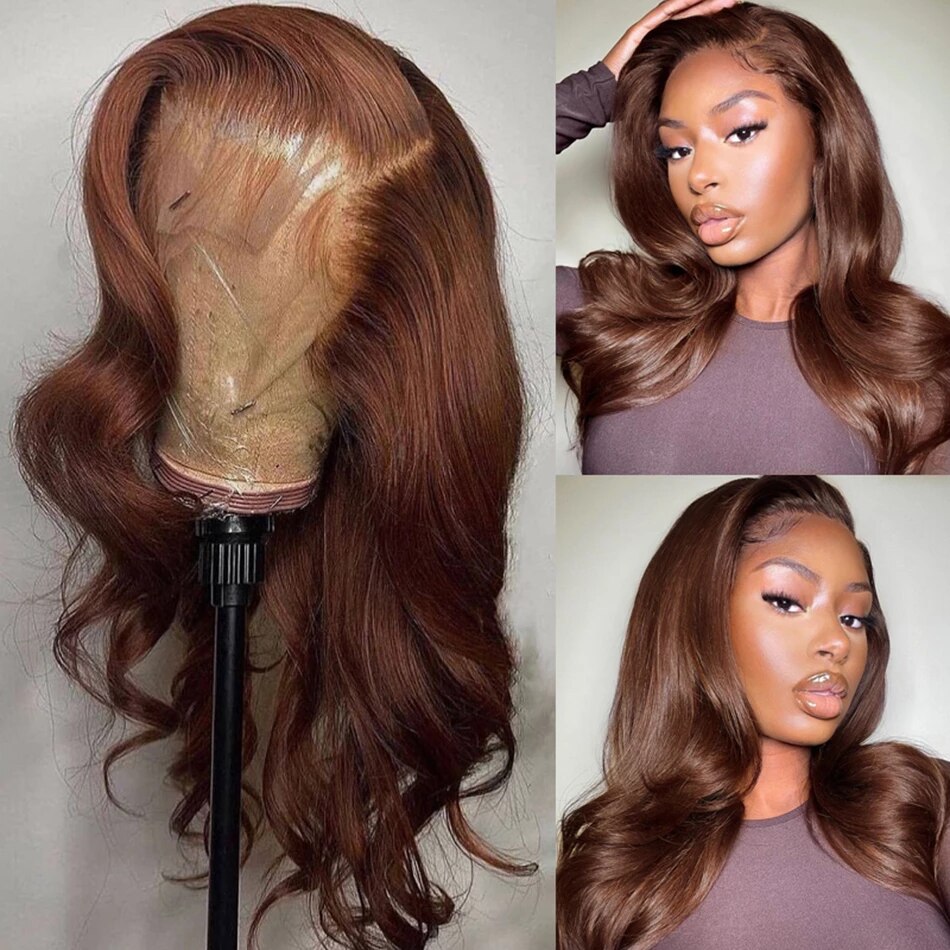 Chocolate Brown Body Wave HD Lace 13x4 Frontal