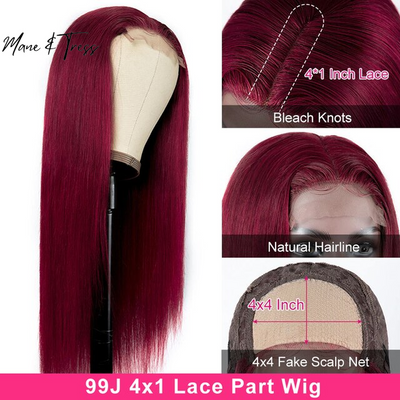 Ruby Red Straight HD Lace 13x4 Frontal Wig 