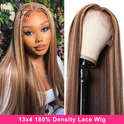 Multi-Color Straight T Part Closure, 13x4 Frontal Wig 