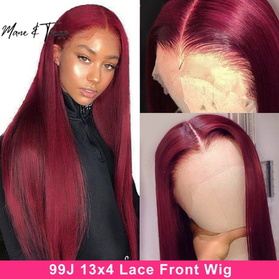 Ruby Red Straight HD Lace 13x4 Frontal Wig 